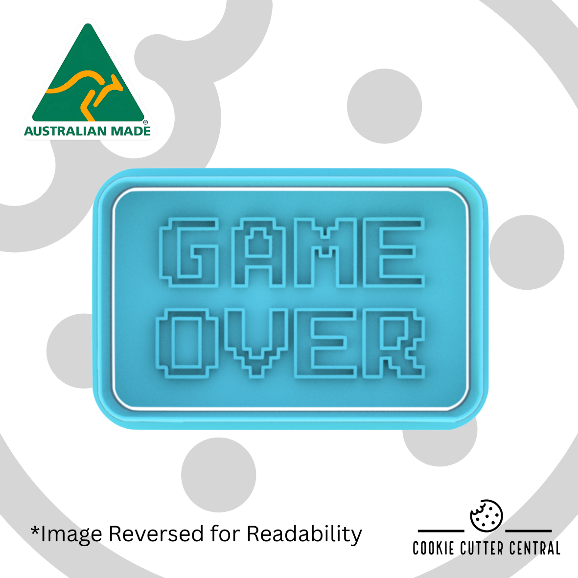 Game Over Cookie Cutter and Embosser - 4.6cm x 7.4cm