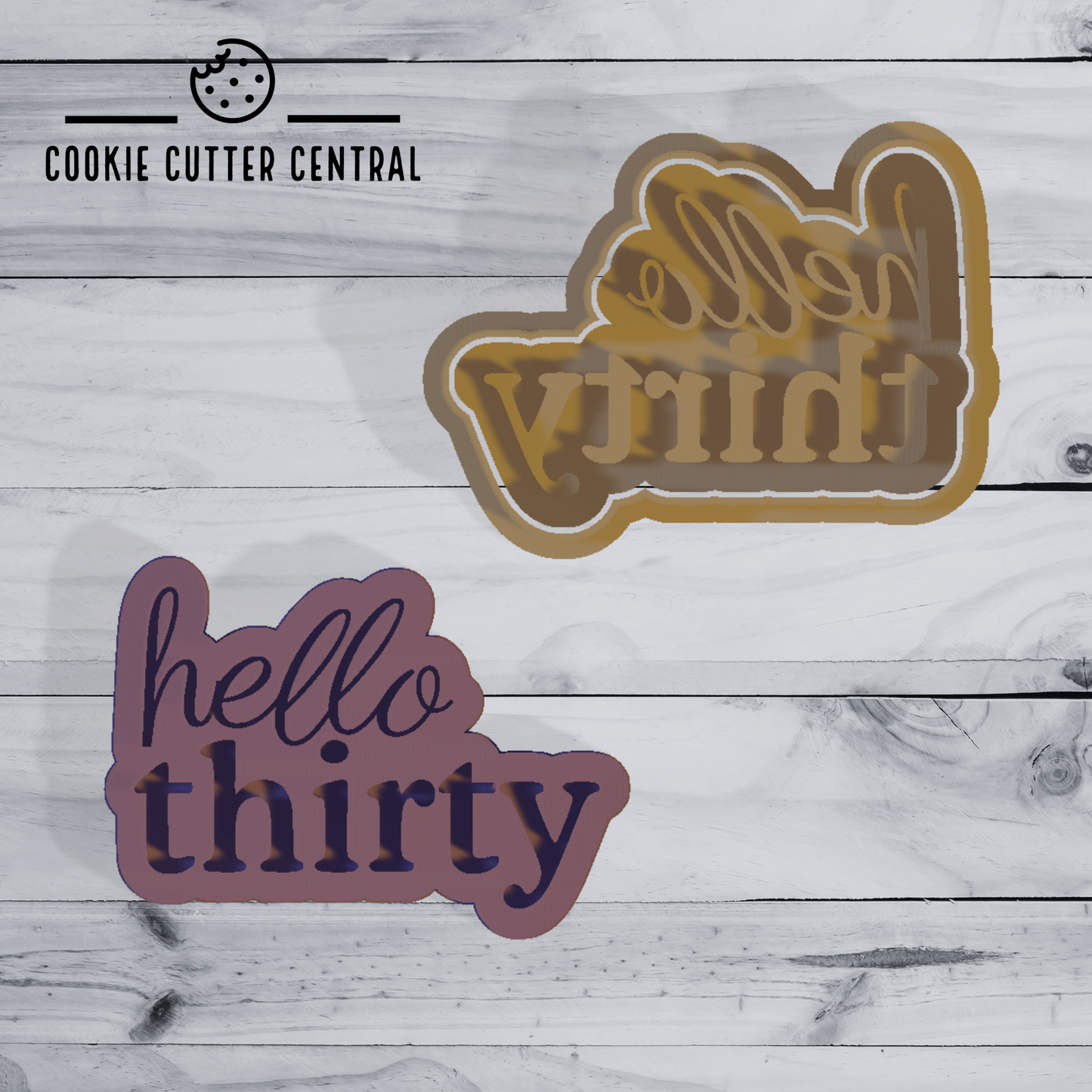 hello thirty Cookie Cutter and Embosser - 6cm x 8.2cm