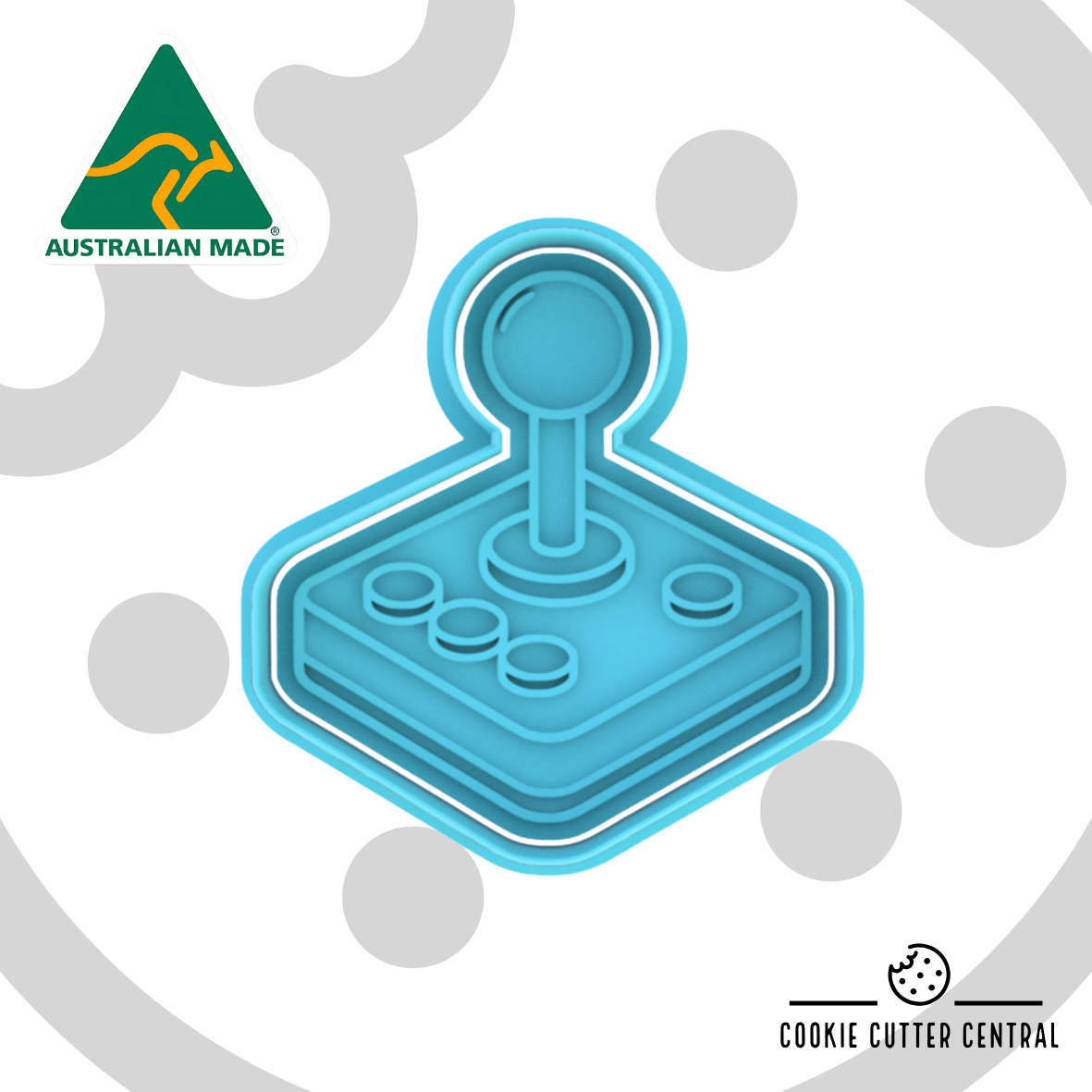 Retro Joystick Cookie Cutter and Embosser - 8cm x 7.5cm