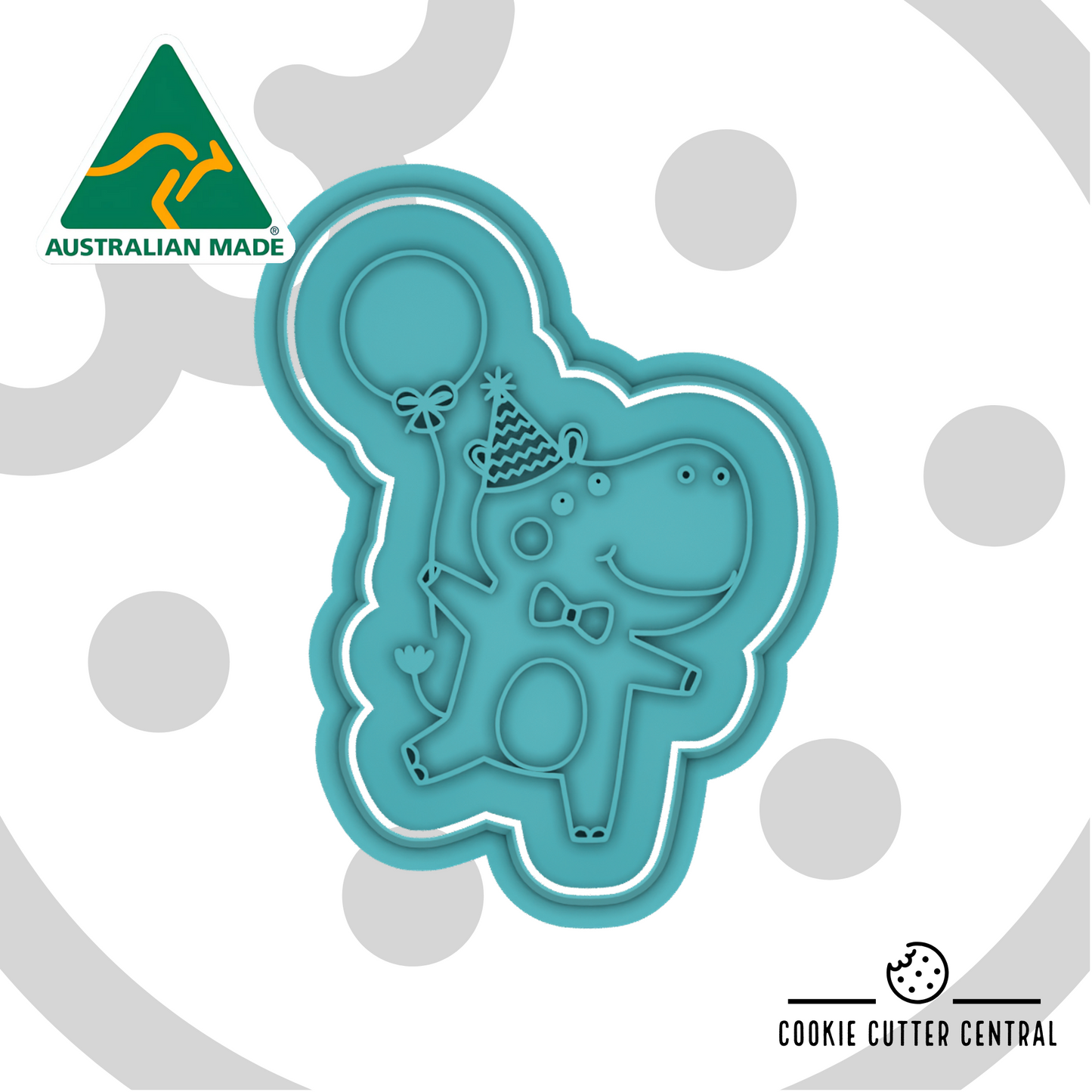 Party Hippo Cookie Cutter and Embosser - 8.5cm x 6.3cm