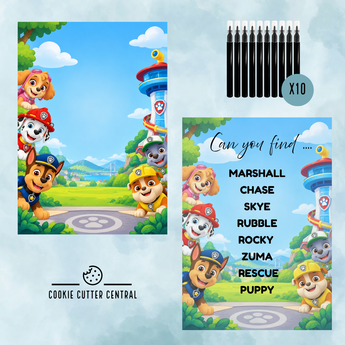 Paw Patrol Theme Word Search Cookie Activity Set - Refill pack