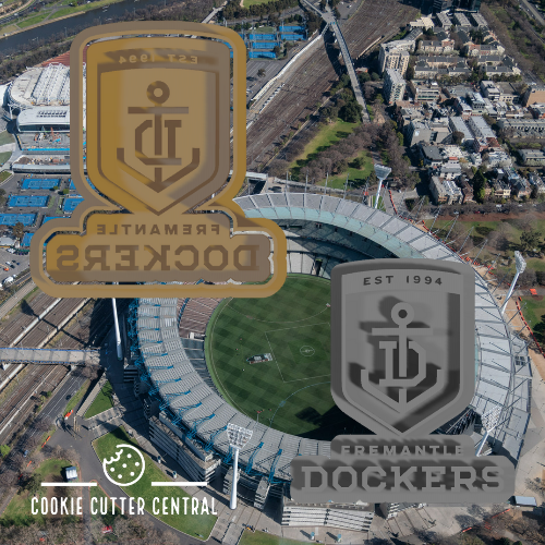 AFL Fremantle Cookie Cutter and Embosser - 7.6cm x 7cm