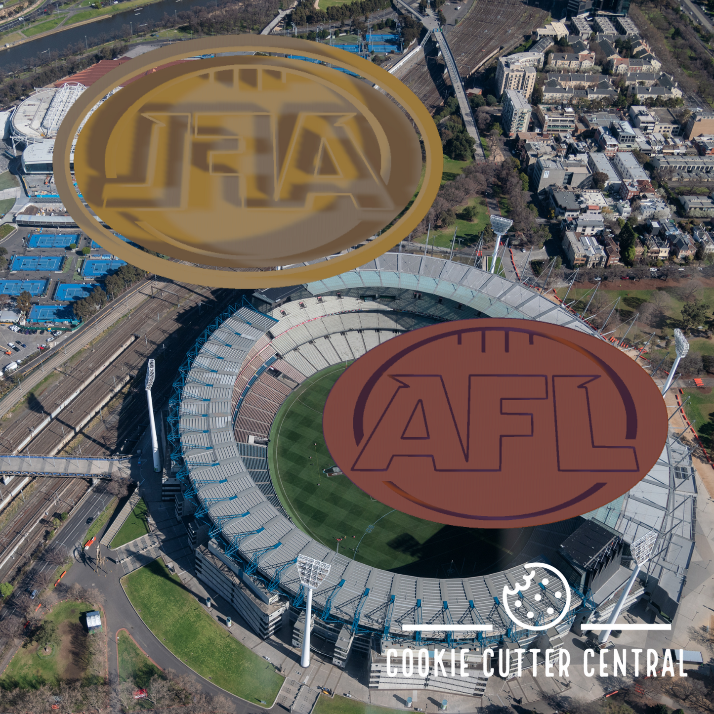 AFL Logo Cookie Cutter and Embosser - 5cm x 8.3cm