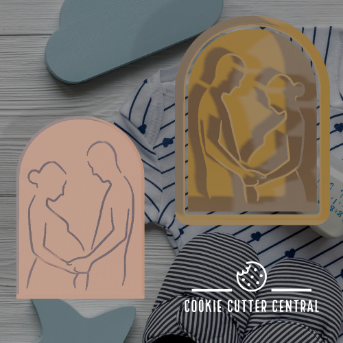 Pregnancy Couple Arch Cookie Cutter and Embosser - 7.1cm x 5cm