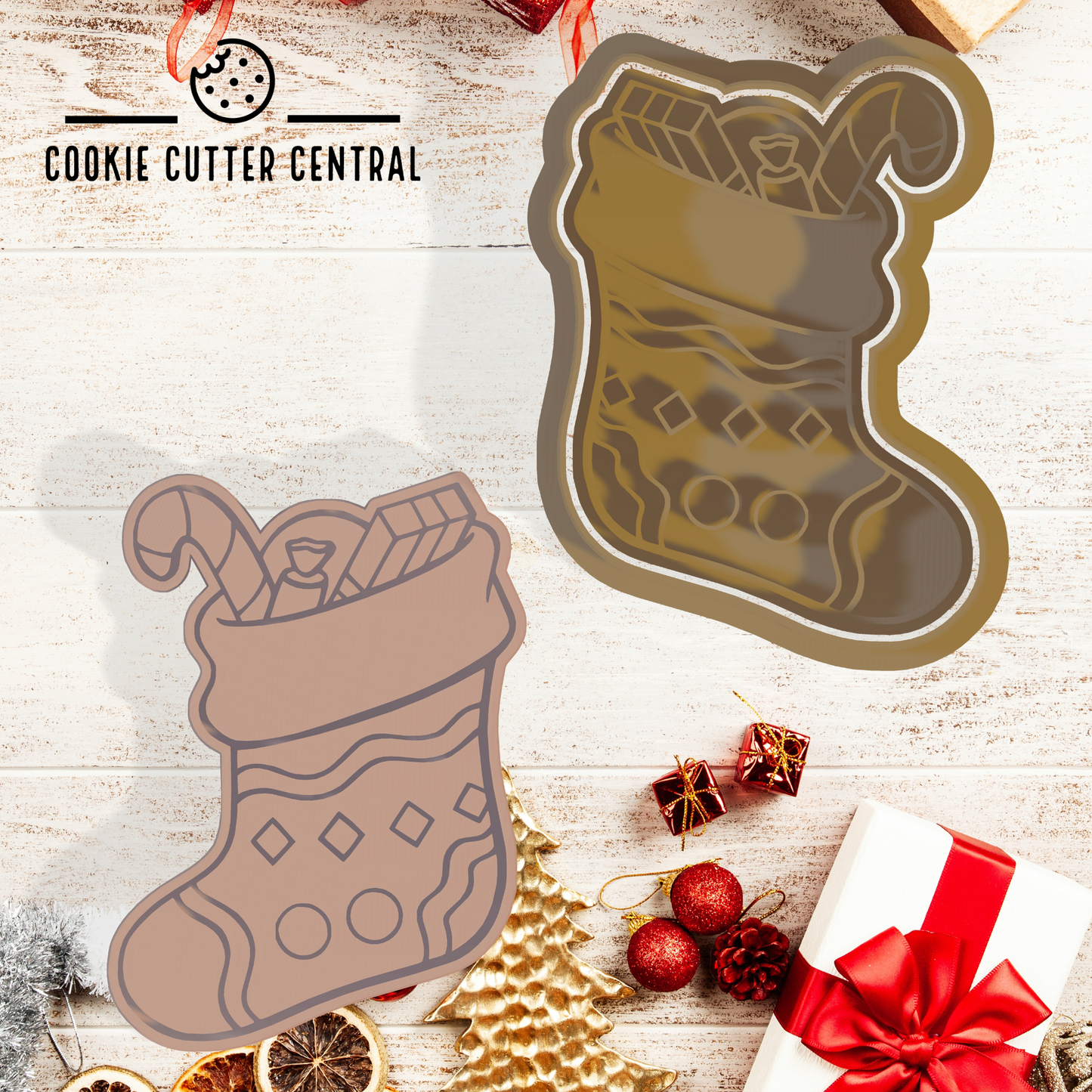 Christmas Stocking Cookie Cutter and Embosser - 7.9cm x 5.7cm