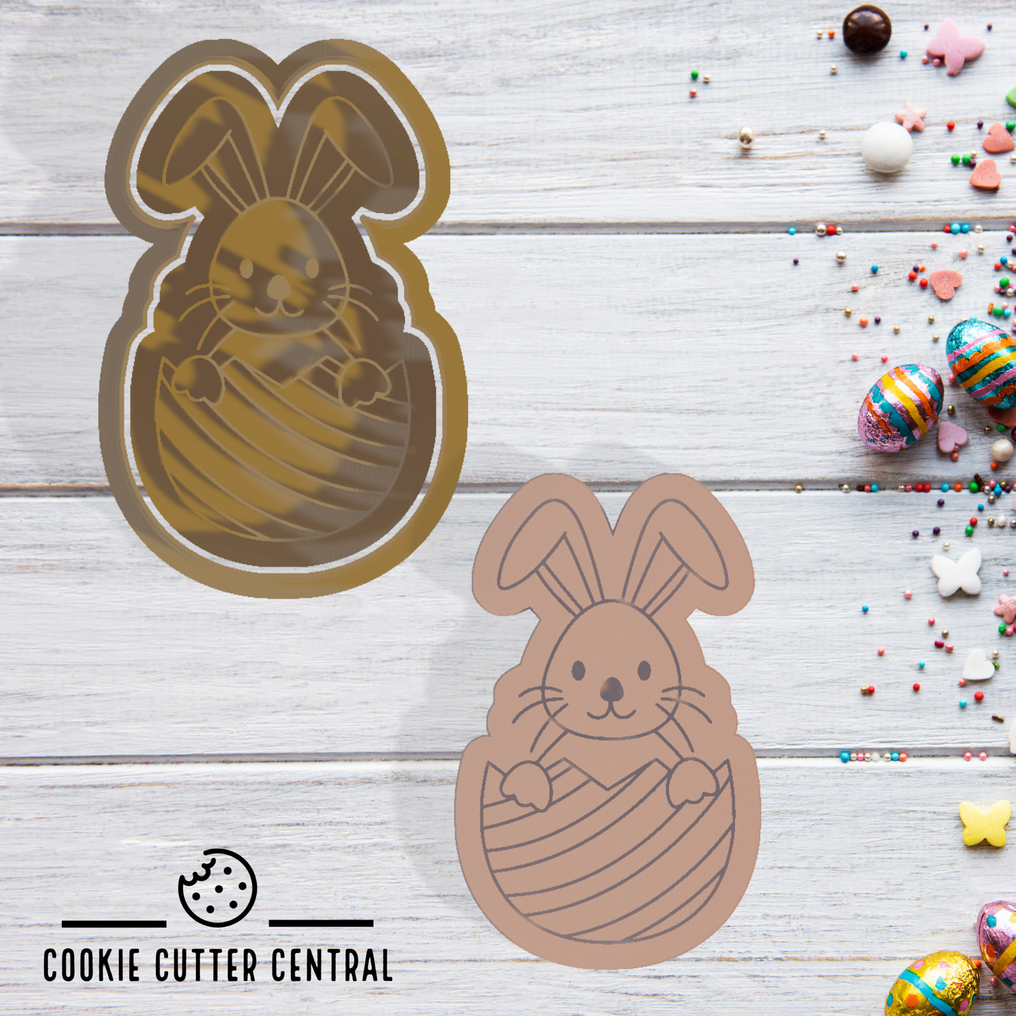 Bunny in Egg Cookie Cutter and Embosser - 8.1cm x 5cm