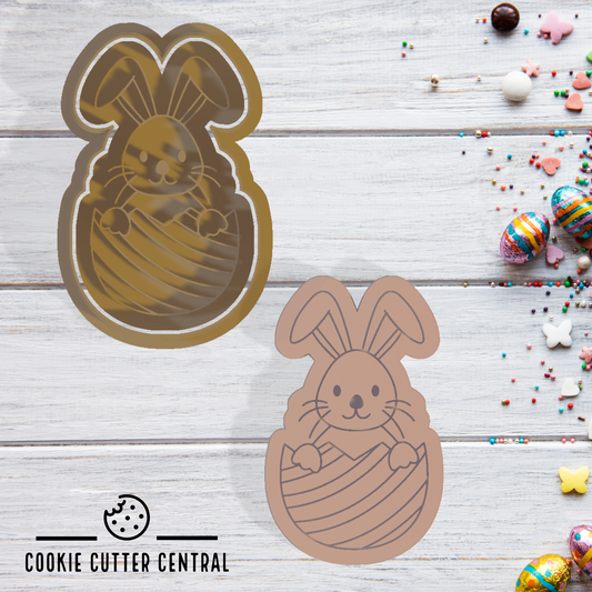 Bunny in Egg Cookie Cutter and Embosser - 8.1cm x 5cm