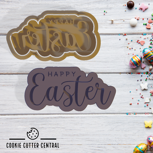 Happy Easter Cookie Cutter and Embosser - 4.5cm x 9.2cm
