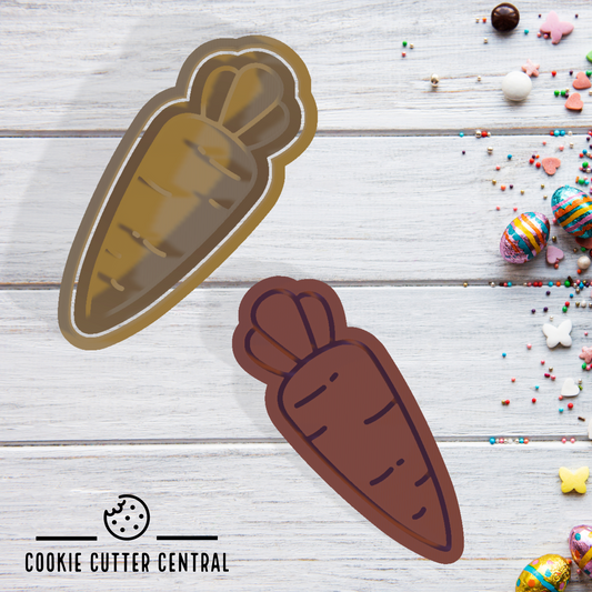 Carrot Cookie Cutter and Embosser - 8.9cm x 7.2cm