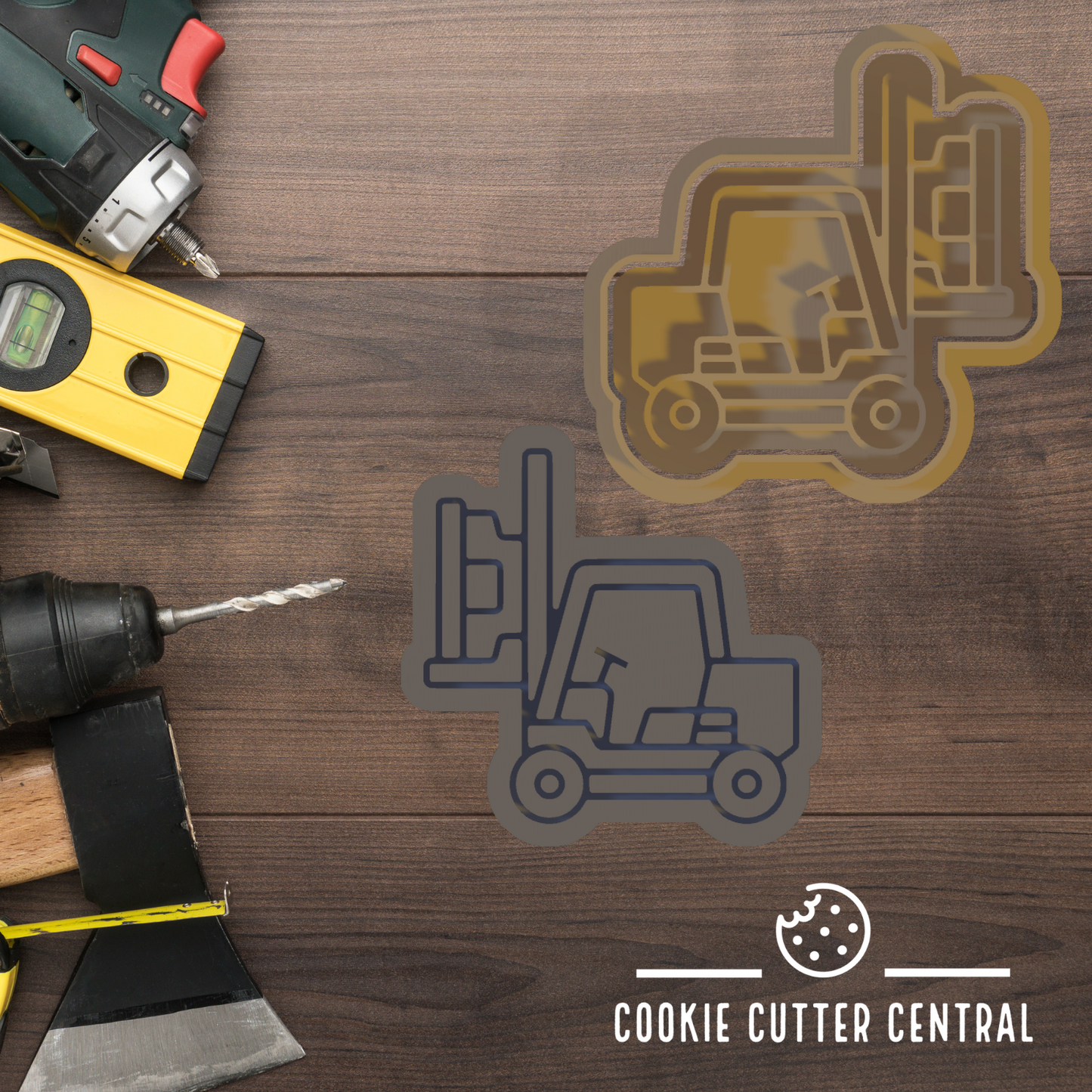 Forklift Cookie Cutter and Embosser - 7.1cm x 7.1cm