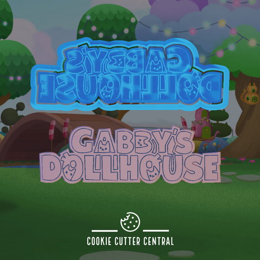 Gabby's Dollhouse Logo Cookie Cutter and Embosser - 4.2cm x 12.9cm