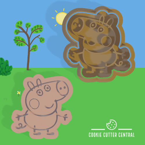 George Pig Cookie Cutter and Embosser - 6.9cm x 6.6cm