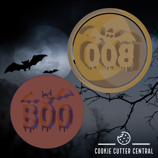 Halloween Boo Cookie Cutter and Embosser - 6.5cm Round