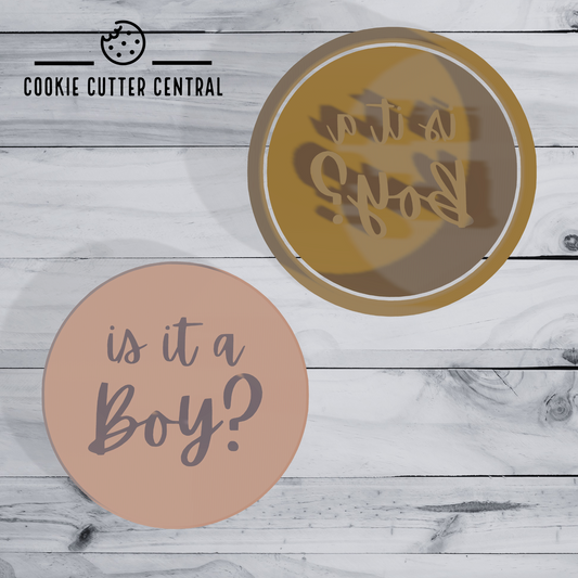 Is it a Boy Cookie Cutter and Embosser - 6.5cm Round