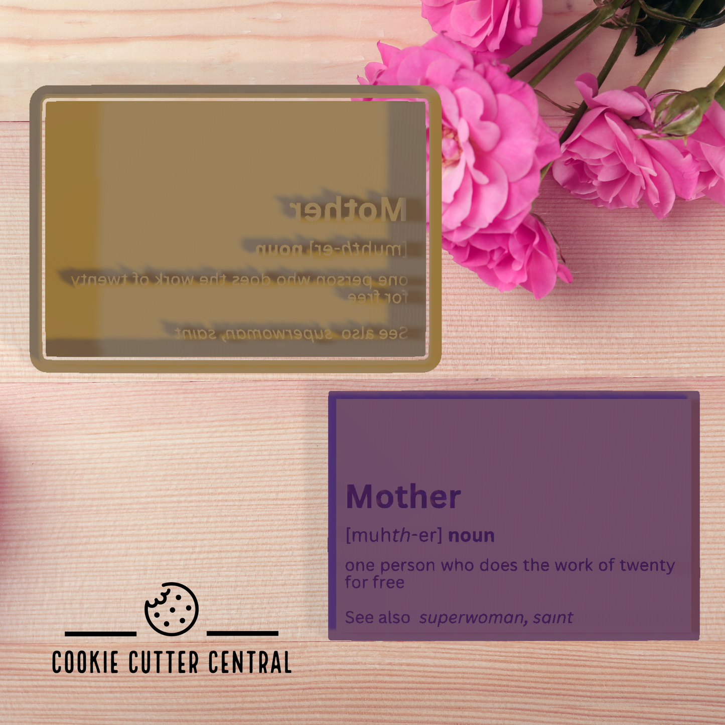 Mother Meaning Cookie Cutter and Embosser - 8.1cm x 12cm