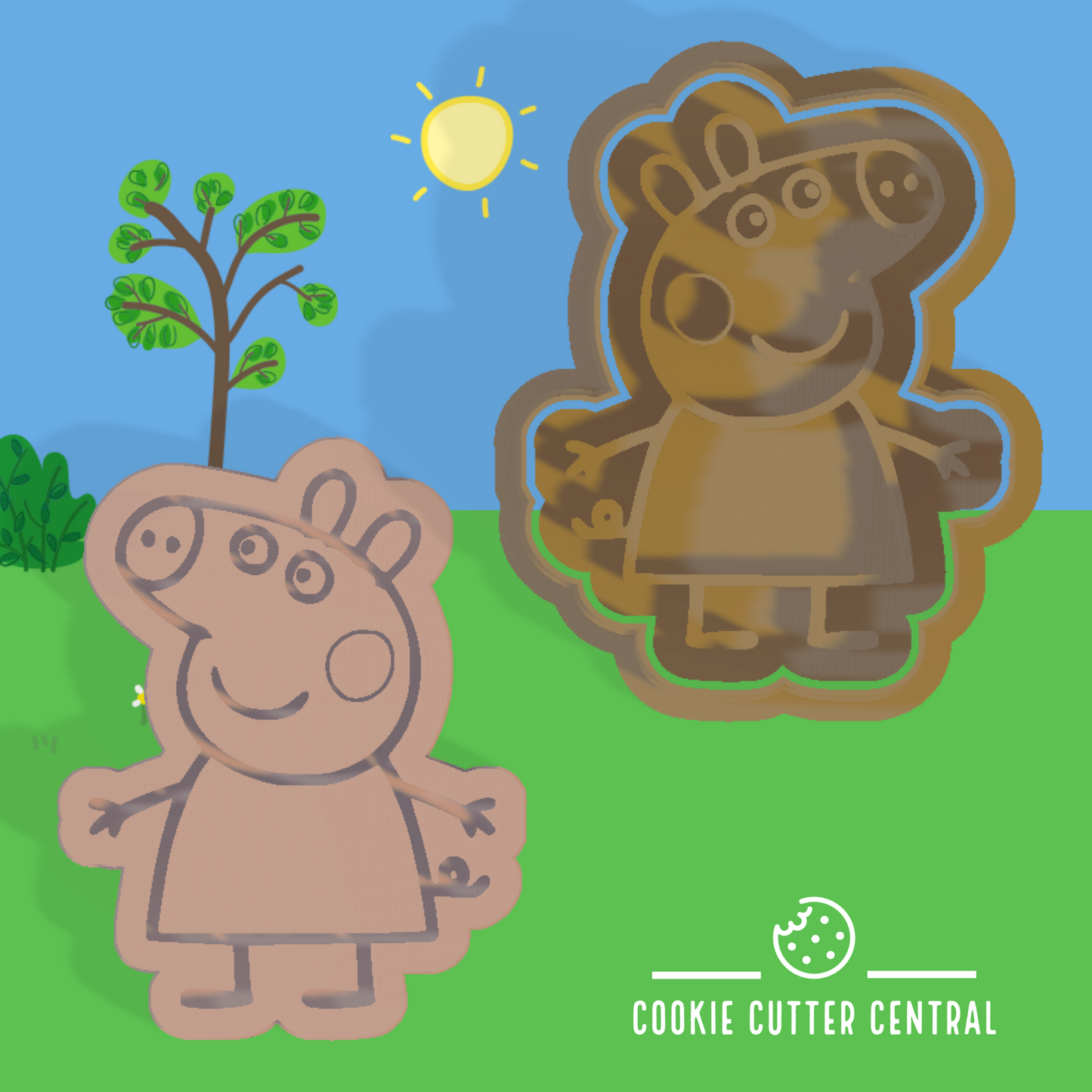 Peppa Pig Cookie Cutter and Embosser - 7.7cm x 6cm