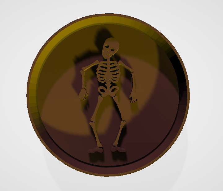 Skeleton Cookie Cutter and Embosser - 6.5cm Round x 1.3cm