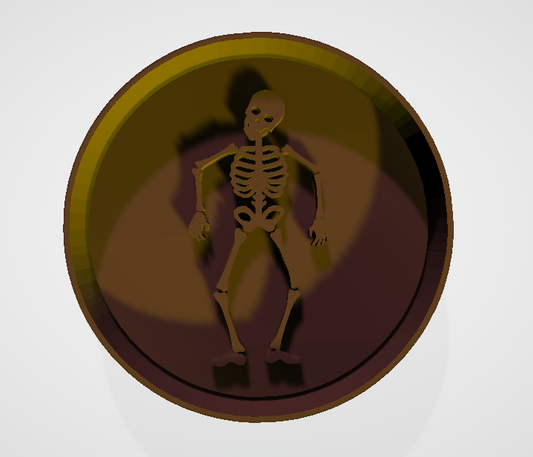 Skeleton Cookie Cutter and Embosser - 6.5cm Round x 1.3cm