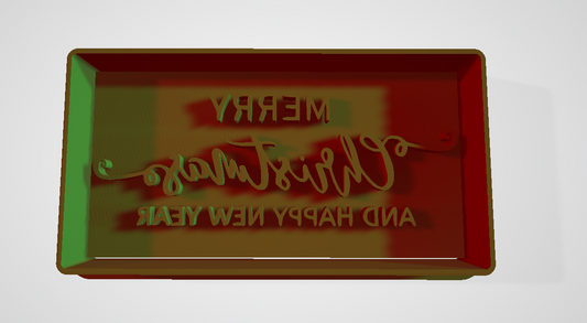 Merry Christmas and Happy New Year Cookie Cutter and Embosser - 8.1cm x 4.1cm