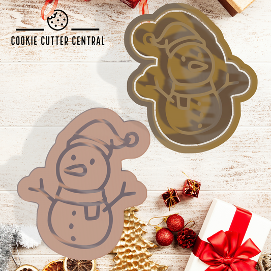 Christmas Snowman Cookie Cutter and Embosser - 7.6cm x 6.6cm
