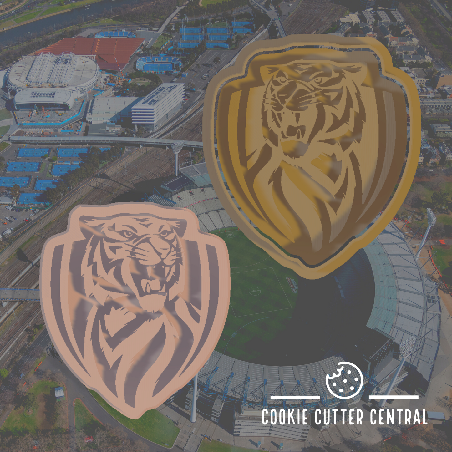 AFL Richmond Tigers Logo Cookie Cutter and Embosser - 6.9cm x 7.8cm