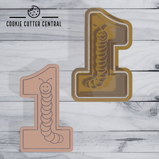 Caterpillar 1st Birthday Cookie Cutter & Embosser - 6.3cm x 9.8cm