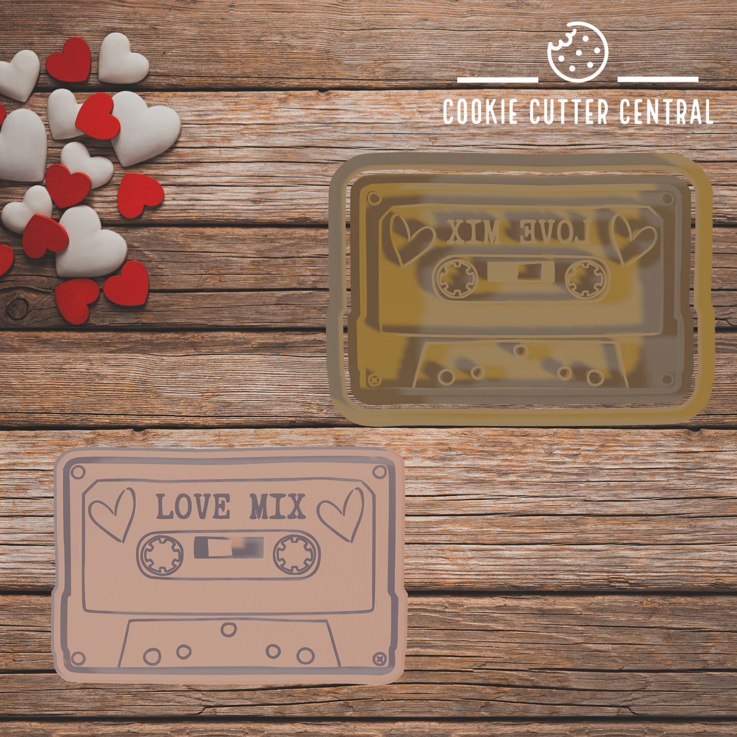 Love Mix Cassette Cookie Cutter and Embosser - 5.5cm x 8.2cm