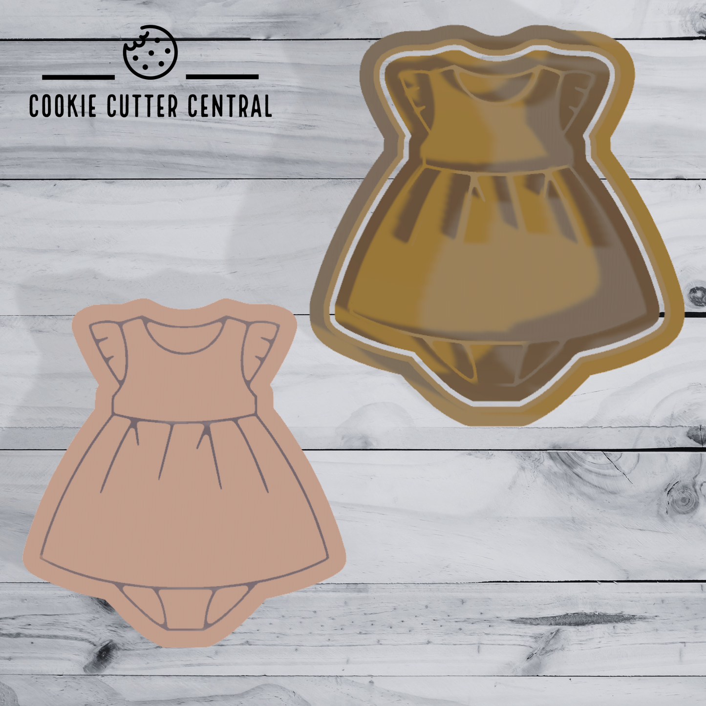 Baby Girl Dress Cookie Cutter and Embosser - 6.7cm x 7.2cm