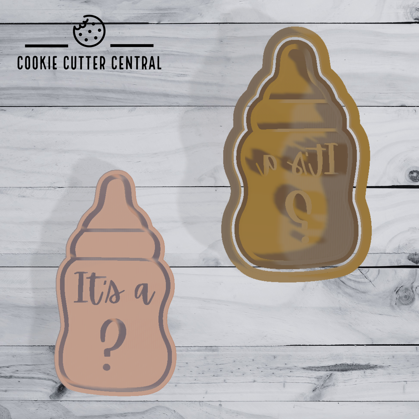 Baby Bottle (It's a ?) Baby Shower Cookie Cutter and Embosser - 8.9cm x 4.8cm