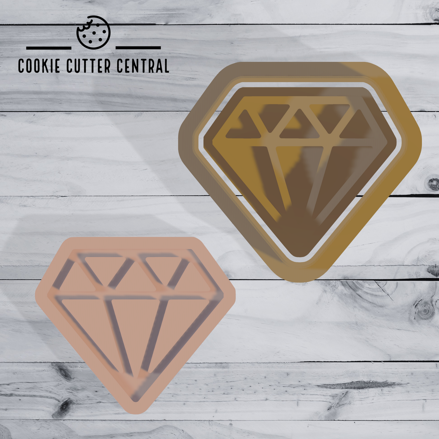 Mini Diamond Cookie Cutter and Embosser - 4cm