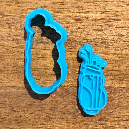Mini Golf Bag Cookie Cutter and Embosser - 5.2cm x 2.3cm