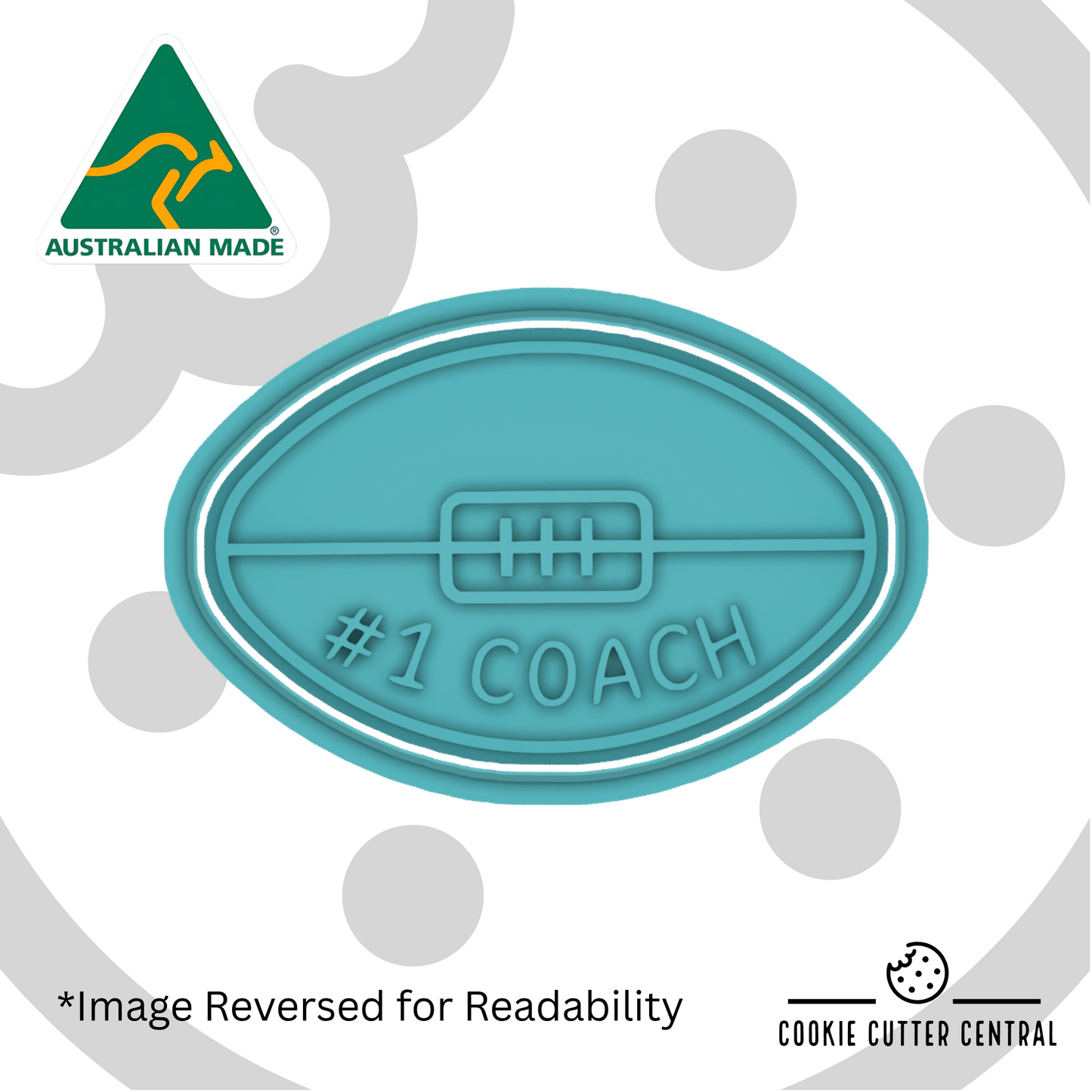#1 Coach Football Cookie Cutter and Embosser - 5.4cm x 8.5cm