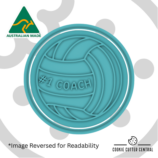 #1 Coach Netball Cookie Cutter and Embosser - 7.5cm Round