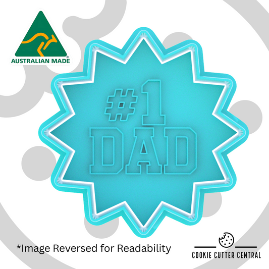#1 Dad Cookie Cutter and Embosser - 7.6cm x 7.6cm
