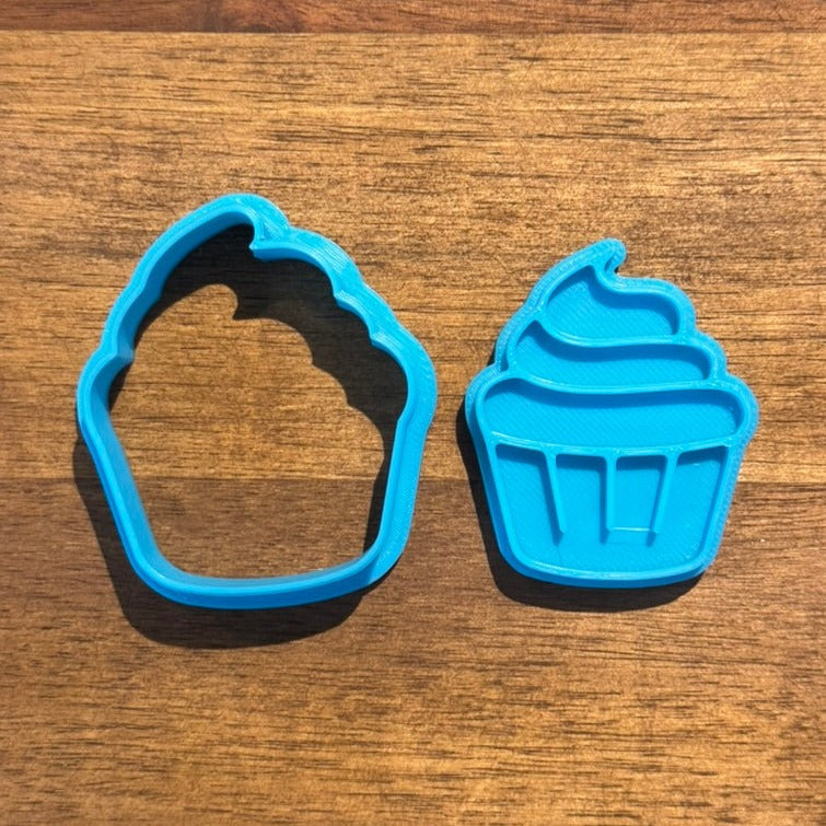 Mini Cupcake Cookie Cutter and Embosser - 5cm x 4.2cm