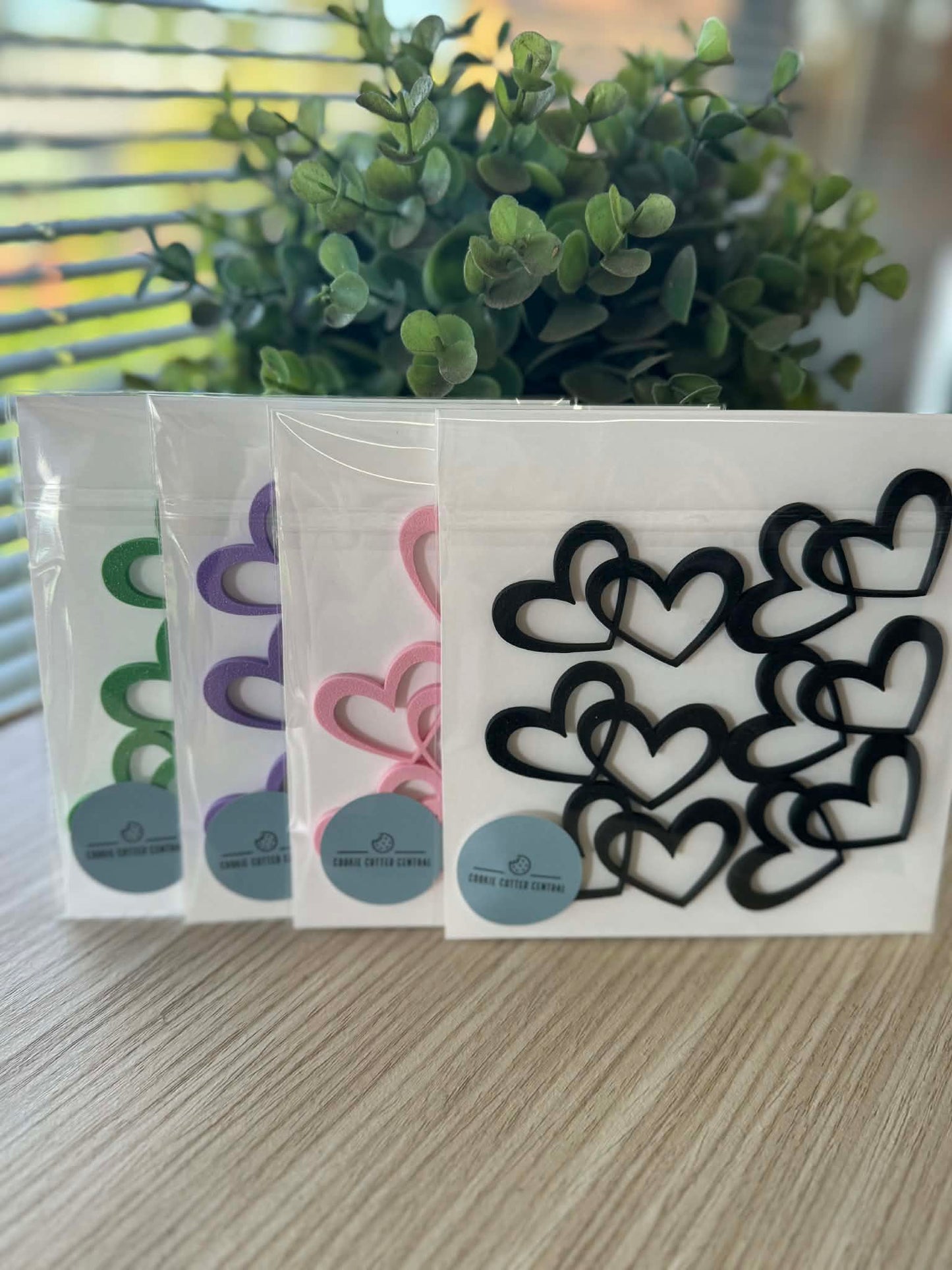 Double Heart Cupcake Toppers - 6 Pack - 5cm