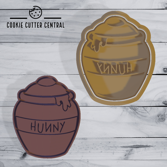 Winnie the Pooh Hunny Jar Cookie Cutter and Embosser - 8.4cm x 6.9cm