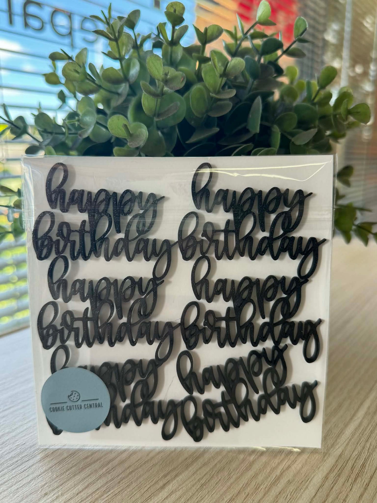 Happy Birthday Cupcake Topper x 6 Pack - 6cm