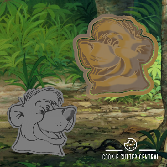 Jungle Book Baloo Cookie Cutter and Embosser - 7.8cnm x 7.8cm