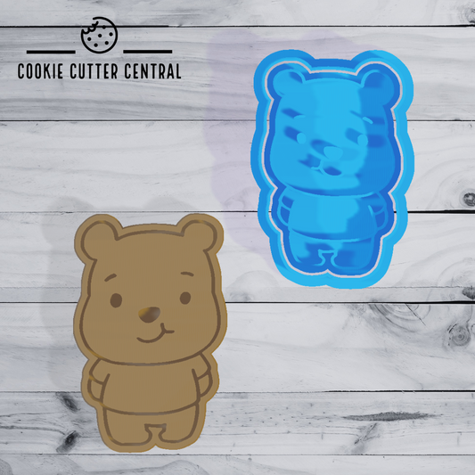 Cute Winnie the Pooh Cookie Cutter and Embosser -  7.8cm x 5cm