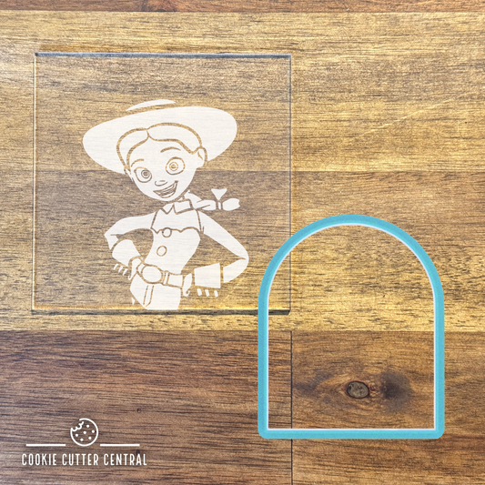 Toy Story - Jessie Arch Shape Cookie Cutter and Acrylic Debosser - 7.8cm x 6.3cm