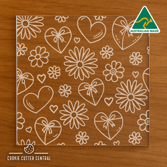 Hearts and Flowers Acrylic Pattern Plate 10cm