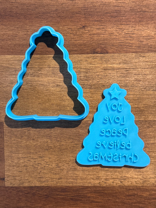 Christmas Tree Cookie Cutter and Embosser - 7.9cm x 6.9cm