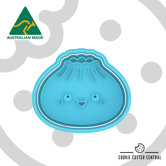 Dumpling (Design 1) Cookie Cutter and Embosser - 6cm x 7.2cm