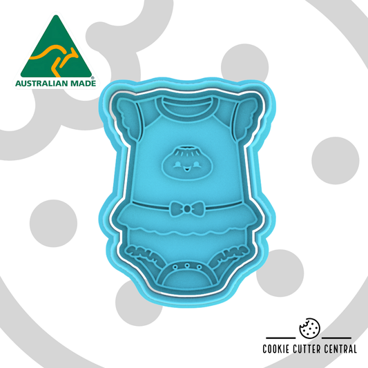 Dumpling Frilly Romper Cookie Cutter and Embosser - 7.5cm x 5.5cm