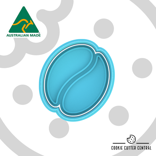 Coffee Bean Cookie Cutter and Embosser - 5.7cm x 5.1cm