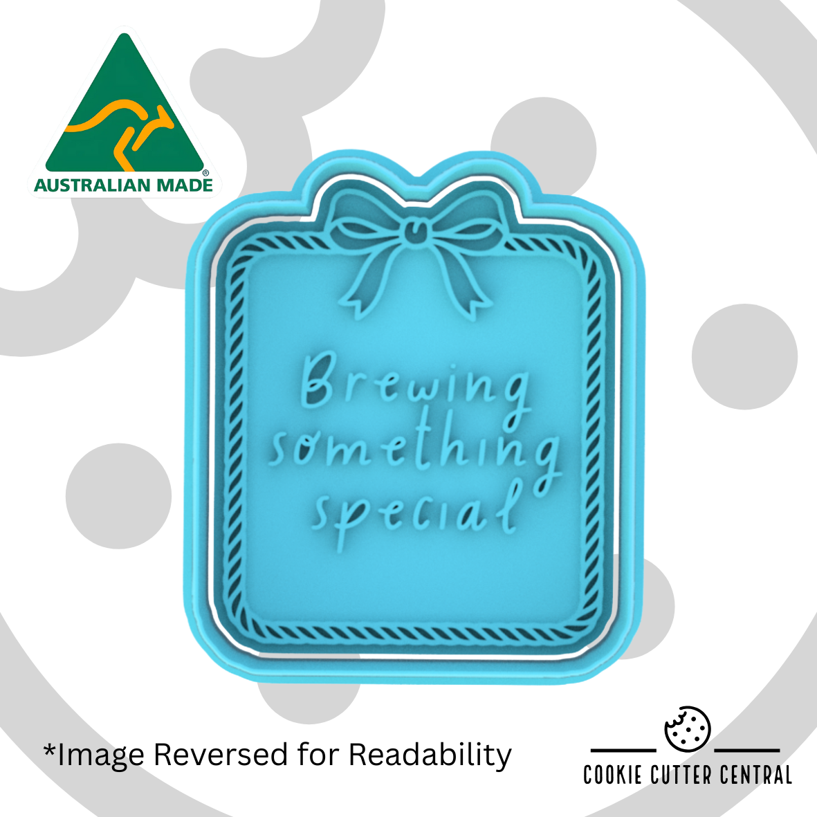 Brewing Something Special Cookie Cutter and Embosser - 7.6cm x 6.4cm