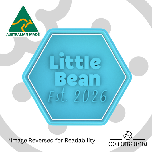 Little Bean Est 2026 Cookie Cutter and Embosser - 6.1cm x 7.1cm