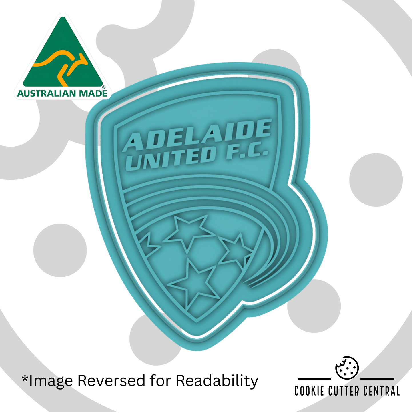 Adelaide United FC Cookie Cutter and Embosser - 8.5cm x 7cm