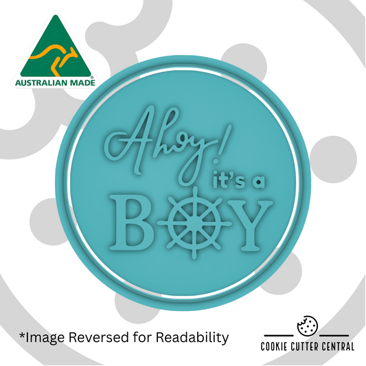 Ahoy it's a Boy Cookie Cutter and Embosser - 7.5cm